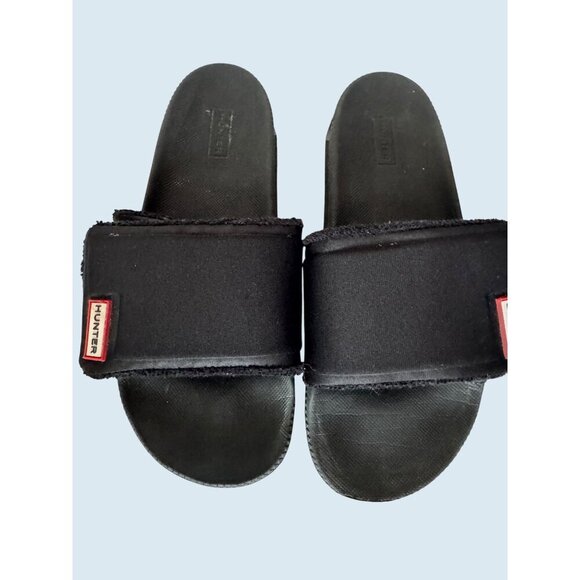 HUNTER Black Adjustable Strap Lightweight Slip On Slides Sandals Sz 7 - Picture 2 of 5